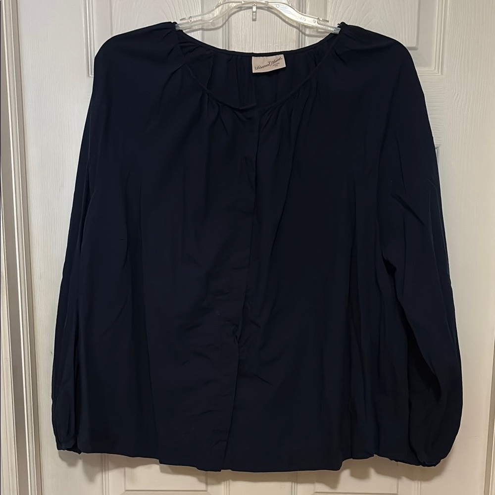 Universal Threads Navy Blue Long Sleeve Relaxed Blouse